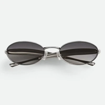 Bottega Veneta BV1386S Sunglasses Silver/Grey 57mm | Authentic | Made in Japan - Image 1 of 4