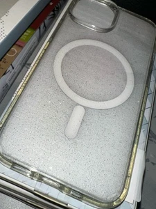 48-Purpeluu Magnetic Case iPhone 14 Clear Glitter 4X Tested Comfort Grip MagSafe - Picture 1 of 5
