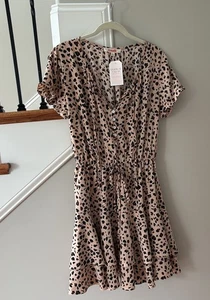 Mazik Rosa Leoparden Kleid Größe L Neu mit Etikett - Bild 1 von 7