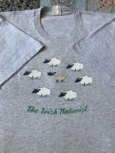 Vintage 90s “The Irish Naturist” Sheep Graphic Nudist Humor Tee - Picture 1 of 9