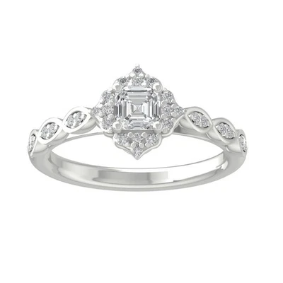0.75Ct Natural Diamond Engagement Ring Size 7 for Women Sterling Silver 3.06gm - Image 1 of 4