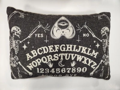 Ouija Board Halloween Throw Pillow 19" X 13" Black Spooky Skeletons  - Image 1 of 4