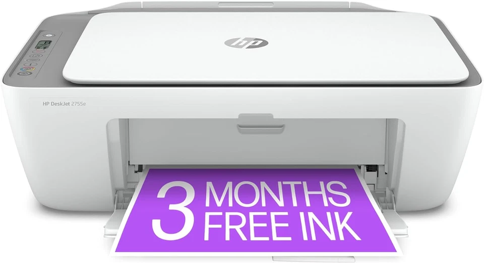 HP Deskjet 2755E Wireless Color Inkjet-Printer Print Scan Copy Easy Setup.