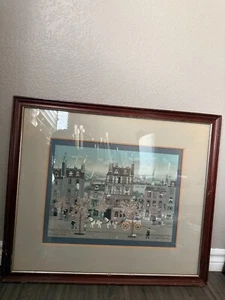 Marchand de Farine by Michel Delacroix | Framed Original Lithograph Paris (B4) - Picture 1 of 6