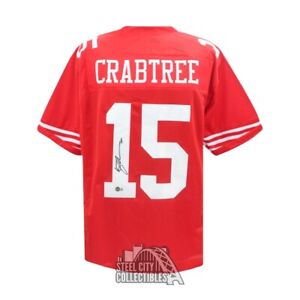 Michael Crabtree Autographed San Francisco Custom Red Football Jersey - BAS