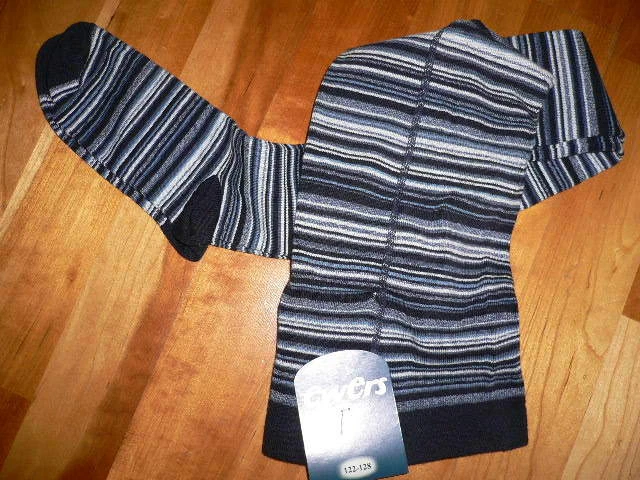 EWERS  MÄDCHEN  STRUMPFHOSE blau gestreift Gr.122-128 - Bild 1 von 2