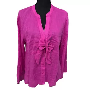 Top donna MICHAEL MICHAEL KORS rosa sfoderato cravatta spacco davanti con bottoni M - Foto 1 di 6