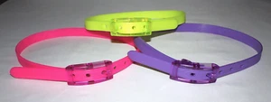 GIRLS BELTS 33" 5 HOLES & ADJUSTABLE LENGTH..JELLY RUBBER..BRIGHT...NEVER WORN! - Picture 1 of 5