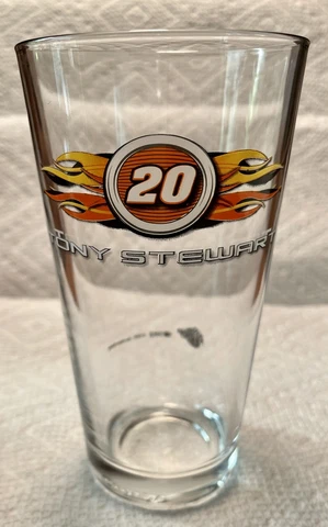NASCAR Tony Stewart #20 Pint Glass Pasabahce Glassware 20 with flames Cover