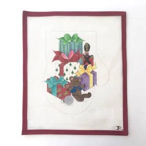 RENAISSANCE DESIGNS Handpainted Needlepoint Canvas Large Mitten Toy Gift 18 Mesh - Picture 1 of 4
