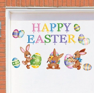 "Feliz Pascua" Huevos de Conejo Imanes para Puerta de Garaje - USAR AÑO TRAS AÑO Foto 1 de 2