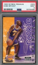 Kobe Bryant 1996 Skybox Premium Basketball Rookie Card #203 Graded PSA 9