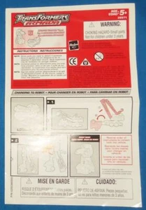 Hasbro Transformers Armada LONGARM Minicon Figure Instruction Sheet - Picture 1 of 2