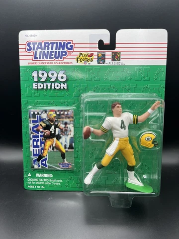 1996 Brett Favre Action STARTING LINEUP GB Packers Football Figurine plus Card Cover