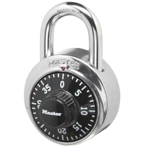 Master Lock 1525 ~ Preset Combination Padlock, 1-7/8 In. Wide Black Dial w/combo - Picture 1 of 6