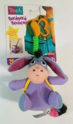 Vintage New Disney Plush EEYORE Backpack Bouncer Clip Talks Sounds when Bouncing - Image 1 of 4