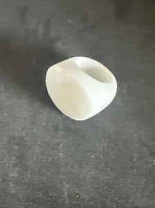 Solid Plastic Ivory Tone Oval Shape Ring - Picture 1 of 6