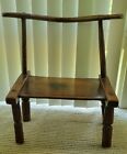 Antique African Baule Hand Carved  Wooden Chair-Stool From The Ivory Coast