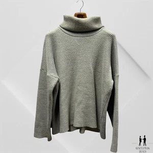Siamm Siamm SIAMMSIAMM Grobstrick Wollmischung Pullover Rollkragen Grün Grau S - Bild 1 von 8