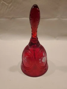 Vintage Ruby Red FENTON bell, 7", hand-painted and signed - Picture 1 of 4