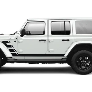 Geometric Double Body Lines Graphic Kit - Fits Jeep Wrangler JLU 4 Door 2018+ - Picture 1 of 12