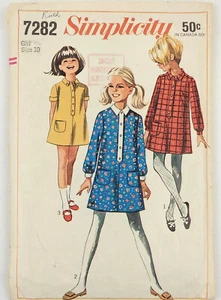Simplicity 7282 Girls Chubbies Step-In Dress Size 10 Vintage 1967 Complete - Bild 1 von 4