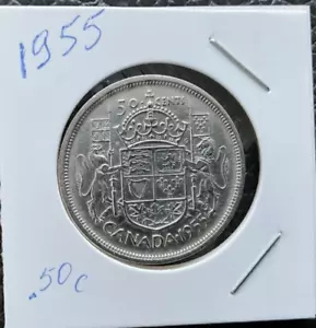 1955 Canada 50 cent half dollar Nice Coin - Picture 1 of 2