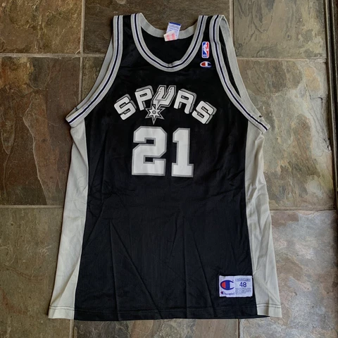 Vintage Champion SPURS Size XL 48 AUTHENTIC NBA Jersey Tim Duncan Fit Mens Large Cover