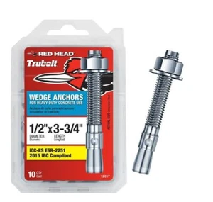 1/2 in. x 3-3/4 in. Wedge Anchor 10CT - Picture 1 of 1