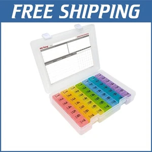 Weekly Pill Organizer Case with Extra Storage & Medication Schedule Included - Picture 1 of 10