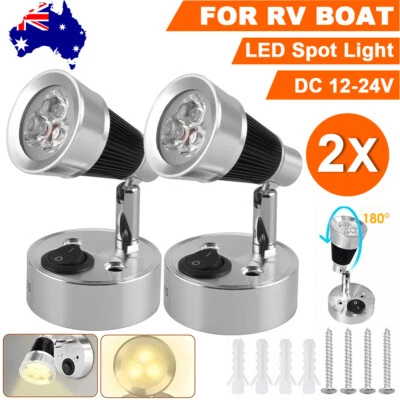 2X RV Interior LED Spot Reading Light Touch Dimmable Camper Van Caravan Lamp 12V - image 1 of 4
