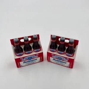 Vintage 1998 Budweiser 6 Pack Of Bottles Salt And Pepper Shaker Set Enesco - Picture 1 of 4