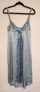 Shirley of Hollywood Chemise Negligee Lingerie Nightgown Small Blue Flower Lace - Picture 1 of 9