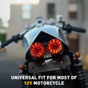 Motorcycle LED Dual Tail Lights Brake Turn Signals Integrated Light Indicators - Picture 1 of 10