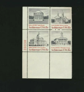 American Architecture #1779-82 Como Nuevo NH EE. UU. PLACA # Bloques Virginia - Imagen 1 de 1