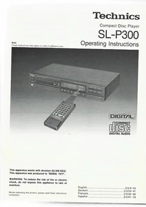 Technics Bedienungsanleitung Compact Disc Player SL-P 300, 1986 - Bild 1 von 1