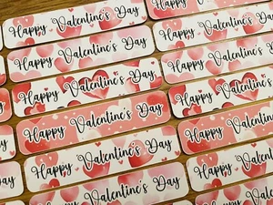 15x Happy Valentines Day Card Toppers Sentiments Banners Card Making Watercolour - Picture 1 of 2