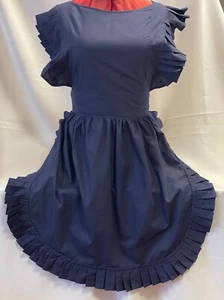 RETRO VINTAGE VICTORIAN STYLE FULL APRON / PINNY - NAVY (FC048VH) - Picture 1 of 8