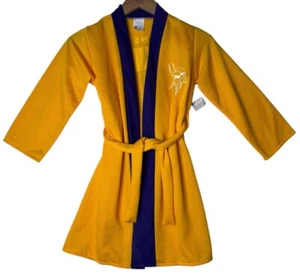 VTG NFL by Wormser Minnesota Vikings Yellow Bath Robe Kids Size 6-7 - Picture 1 of 9
