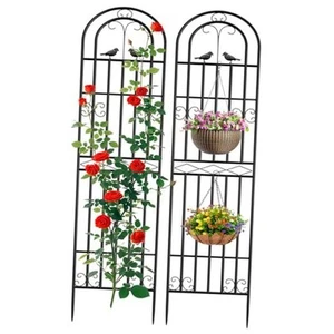 2 Pack 87" H x 20" W Garden Trellis for Climbing Plants, Black Rustproof - Picture 1 of 8