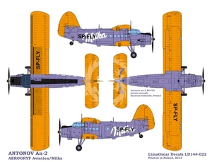 Kalkomania do Antonow An-2 Aerogryf/Milka, Lima Oscar Decals LD144-022 skala 1/1 - Bild 1 von 4