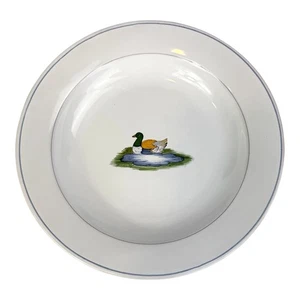 "Raro plato de sopa Pierre Deux Segries Moustiers pato mallardo caza 9,75""" - Imagen 1 de 10