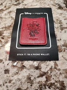 Coach Disney Minnie Mouse Roller skate Phone Pocket Sticker Wallet New - Photo 1 sur 5