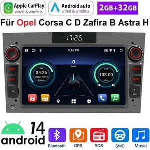 Autoradio Android 14 Carplay GPS Navi RDS Für Opel Corsa C D Zafira B Astra G H - Bild 1 von 11