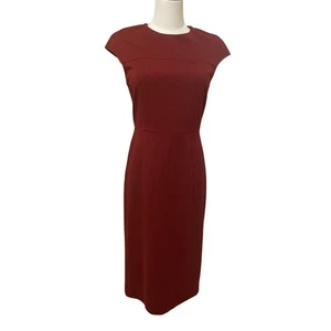 DVF Diane Von Furstenberg Womens Solid Red Cap Sleeve Sheath Dress Size 4  - Picture 1 of 12
