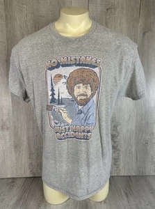 Bob Ross Shirt Happy Accidents Gray T Retro Artists Adult/Men XL - Picture 1 of 13