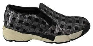 PINKO Silver Black Slip-on Sequence Design Sneakers Women's Shoes Authentic - Picture 1 of 5