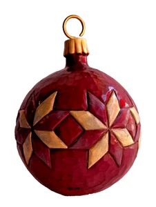 Jim Shore Heartwood CreekChristmas Ball Ornament 5x9" Quilted Star Tree Holiday - Picture 1 of 10