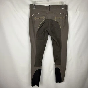 Equiline Breeches Full Suede Seat Riding IT44 US30 Embroidery Studs Italy Y2K - Picture 1 of 10