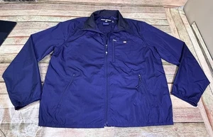 Polo sportiva blu giacca nylon full zip uomo taglia media tasca posteriore scritta - Foto 1 di 7